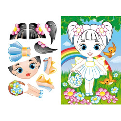 Аппликации для малышей. Инесса девочка с ишаком