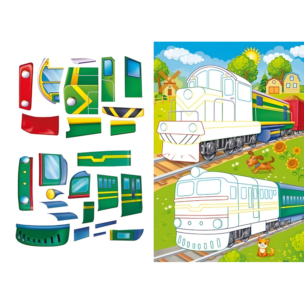 Аплікації для малят. Потяги Аплікації для малят. Потяги