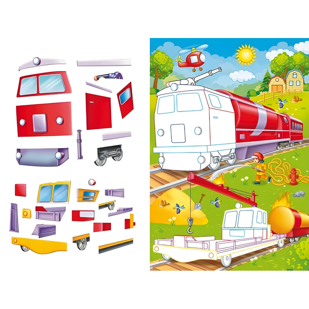 Аплікації для малят. Потяги Аплікації для малят. Потяги