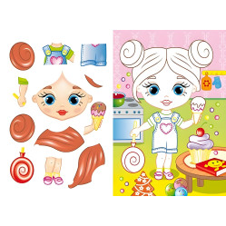 Аппликации для малышей. София девочка с куклой Аппликации для малышей. София девочка с куклой