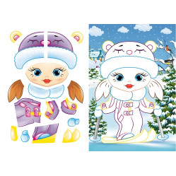 Аппликации для малышей. Евгения девочка с котом