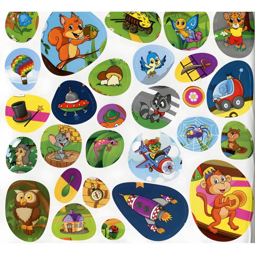 Найди отличия с наклейками. Енот Найди отличия с наклейками. Енот